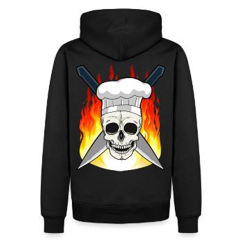 Koch Küche kochen Chefkoch Kochkunst Hobbykoch - Männer Premium Bio Hoodie - Schwarz - Hinten - Nico (187cm)