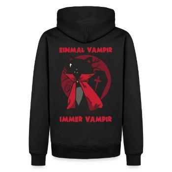 Vampir Katze Kätzchen Halloween - Männer Premium Bio Hoodie - Schwarz - Hinten - Nico (187cm)