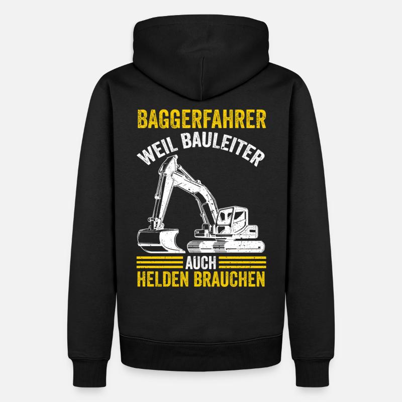 Baggerfahrer Bauleiter Bagger - Männer Premium Bio Hoodie - Schwarz