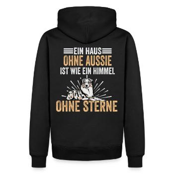 Hundeliebhaber Hund Aussie Australian Shepherd - Männer Premium Bio Hoodie - Schwarz - Hinten - Nico (187cm)