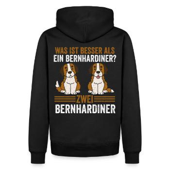 Zwei Bernhardiner Hund Bernhardiner - Männer Premium Bio Hoodie - Schwarz - Hinten - Nico (187cm)