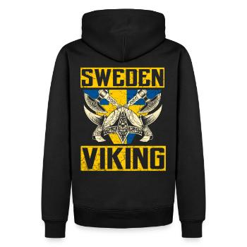 Schweden Wikinger - Männer Premium Bio Hoodie - Schwarz - Hinten - Nico (187cm)
