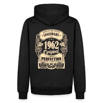 60e anniversaire Cadeau Mythe Légende Original - Sweat à capuche Premium bio Homme - noir - Dos - Nico (187cm)
