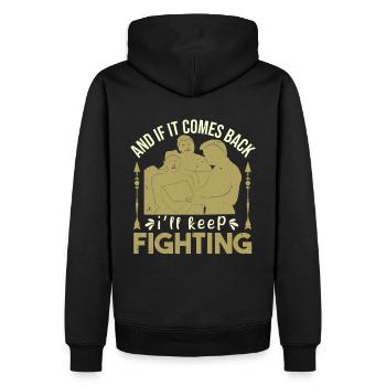Motivation du cancer du sein - Sweat à capuche Premium bio Homme - noir - Dos - Nico (187cm)