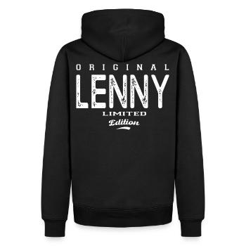 Lenny T-Shirt personalisierter Vorname lenny, Lenny - Männer Premium Bio Hoodie - Schwarz - Hinten - Nico (187cm)