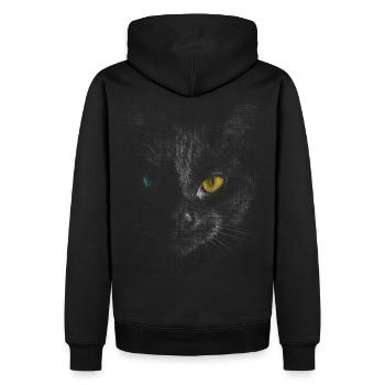 Hétérochromie du chat noir - Sweat à capuche Premium bio Homme - noir - Dos - Nico (187cm)