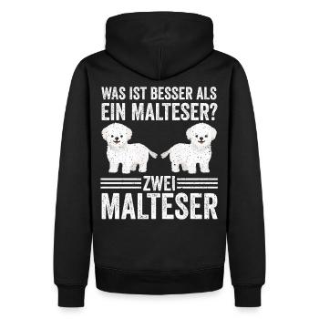 Zwei Malteser Hund Malteser - Männer Premium Bio Hoodie - Schwarz - Hinten - Nico (187cm)