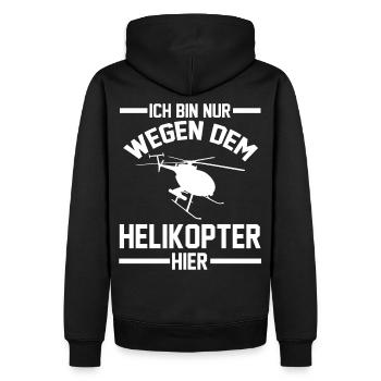 Hubschrauber Helikopter - Männer Premium Bio Hoodie - Schwarz - Hinten - Nico (187cm)