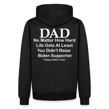 Papa Happy Father S Day, egal wie schwer das Leben wird - Männer Premium Bio Hoodie - Schwarz - Hinten - Nico (187cm)