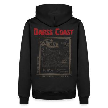 Darss Coast - Dein Statement für den Darß - Männer Premium Bio Hoodie - Schwarz - Hinten - Nico (187cm)