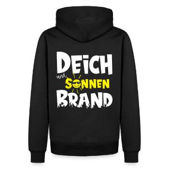 Deich und Sonnenbrand für Camping Urlaub - Männer Premium Bio Hoodie - Schwarz - Hinten - Nico (187cm)