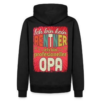 Ich bin kein Rentner – Opa Profi - Männer Premium Bio Hoodie - Schwarz - Hinten - Nico (187cm)