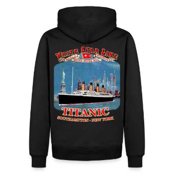 TITANIC création Louis RUNEMBERG © Adagp - Sweat à capuche Premium bio Homme - noir - Dos - Nico (187cm)