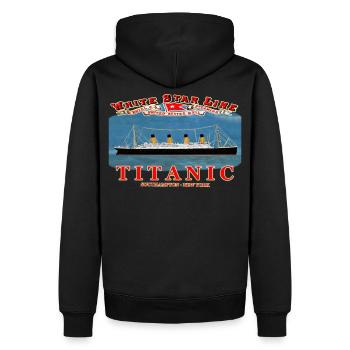 TITANIC CREATION Louis RUNEMBERG © Adagp - Sweat à capuche Premium bio Homme - noir - Dos - Nico (187cm)