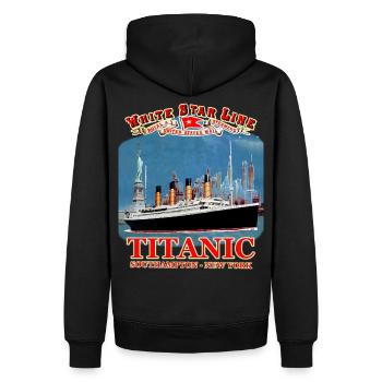 TITANIC Kreation Louis RUNEMBERG © Adagp - Männer Premium Bio Hoodie - Schwarz - Hinten - Nico (187cm)