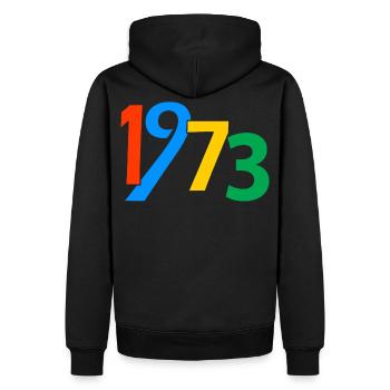 50e anniversaire 1973 50 ans Cadeaux pour hommes Femmes - Sweat à capuche Premium bio Homme - noir - Dos - Nico (187cm)