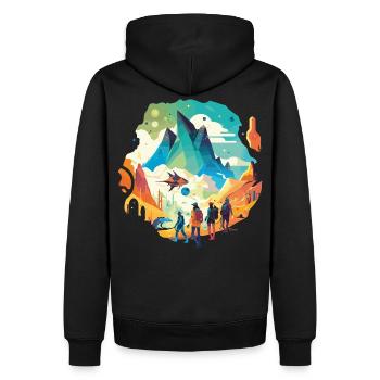 Reise zum Mittelpunkt der Erde - Männer Premium Bio Hoodie - Schwarz - Hinten - Nico (187cm)