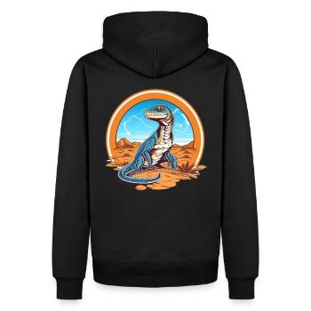 lézard dans la conception de paysage désertique - Sweat à capuche Premium bio Homme - noir - Dos - Nico (187cm)