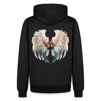 Ailes Pastel Envolée Douce - Sweat à capuche Premium bio Homme - noir - Dos - Nico (187cm)