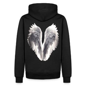 Angel wings - Men’s Premium Organic Hoodie - black - Back - Nico (187cm)