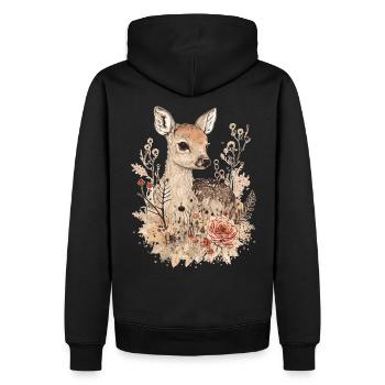 Fauve fauve - Sweat à capuche Premium bio Homme - noir - Dos - Nico (187cm)