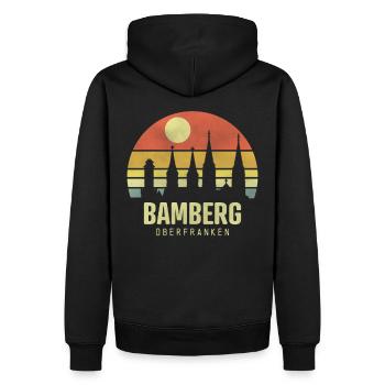 Bamberg Bamberger Stadt Oberfranken Koordinaten - Männer Premium Bio Hoodie - Schwarz - Hinten - Nico (187cm)