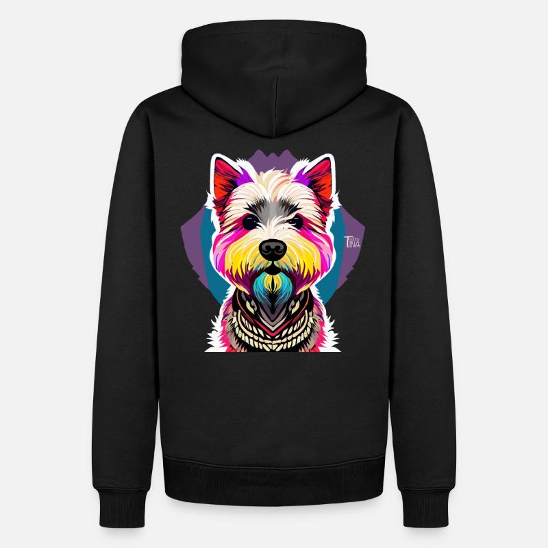 Terrier des Highlands de l’Ouest - Sweat à capuche Premium bio Homme - noir