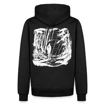 Let's go somewhere invert - Männer Premium Bio Hoodie - Schwarz - Hinten - Nico (187cm)