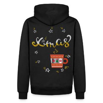 Café de l’Avent - Sweat à capuche Premium bio Homme - noir - Dos - Nico (187cm)