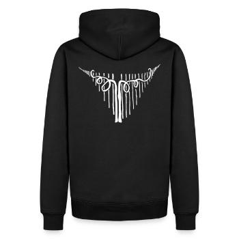 Einzel Stock Winzer - Männer Premium Bio Hoodie - Schwarz - Hinten - Nico (187cm)