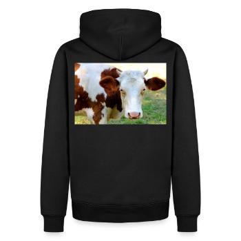 Cow Poster - Men’s Premium Organic Hoodie - black - Back - Nico (187cm)