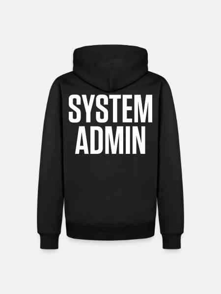 SYSTEM ADMIN - IT Tech Shirt Vit Font - Ekologisk premiumluvtröja herr - svart