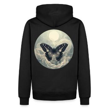 Tonalité papillon - Sweat à capuche Premium bio Homme - noir - Dos - Nico (187cm)