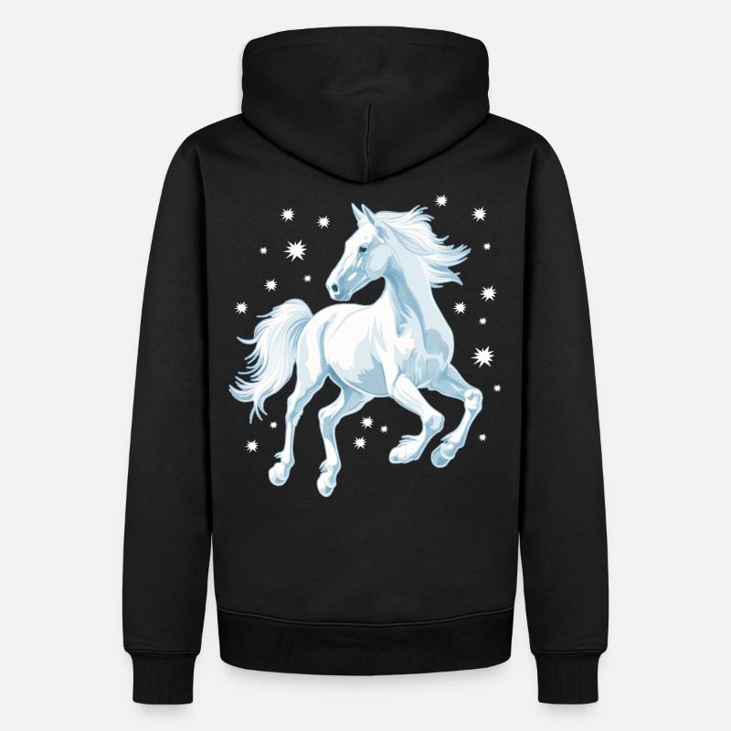 Pferd mit Sternen - Männer Premium Bio Hoodie - Schwarz