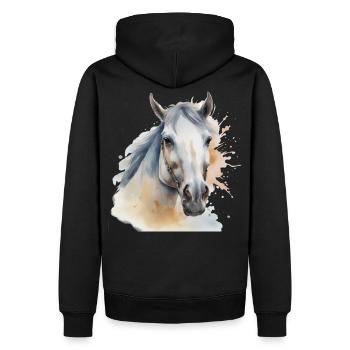 Tête de cheval Cheval Cheval Cheval Etalon - Sweat à capuche Premium bio Homme - noir - Dos - Nico (187cm)