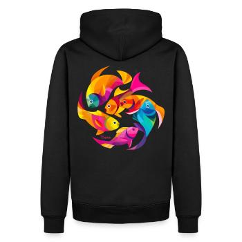 Couleurs tropicales - Sweat à capuche Premium bio Homme - noir - Dos - Nico (187cm)