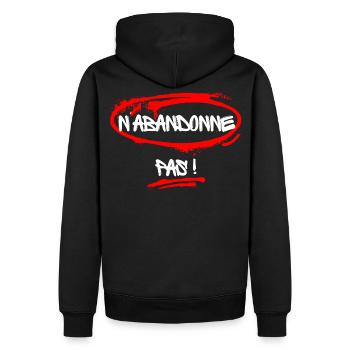 Humorvoller Slogan gegen die Krankheit - Männer Premium Bio Hoodie - Schwarz - Hinten - Nico (187cm)