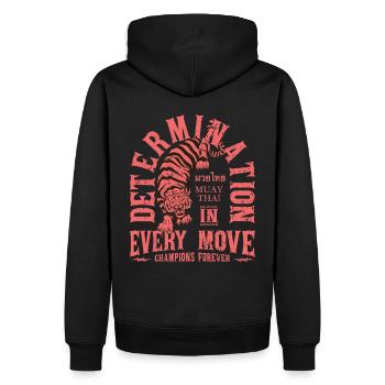 Muay Thai Kampfkunst - Männer Premium Bio Hoodie - Schwarz - Hinten - Nico (187cm)