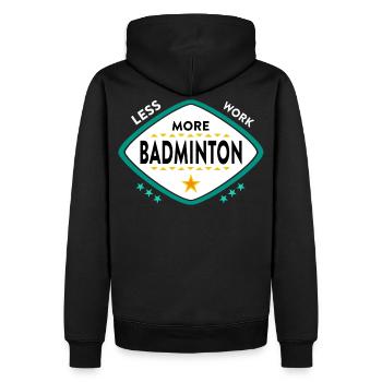 Badminton Badminton Sports - Sweat à capuche Premium bio Homme - noir - Dos - Nico (187cm)
