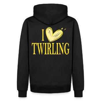 I love twb jaune - Sweat à capuche Premium bio Homme - noir - Dos - Nico (187cm)