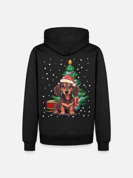 Julegaver hund gravhund Xmas Nikolaus - Herre Premium økologisk hoodie - sort