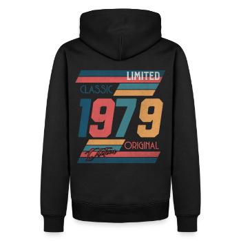 Millésime 1979 Édition Limitée Cadeau Vintage - Sweat à capuche Premium bio Homme - noir - Dos - Nico (187cm)