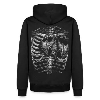 corps de squelette à rayons X avec chauve-souris - Sweat à capuche Premium bio Homme - noir - Dos - Nico (187cm)