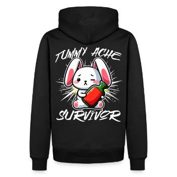 Survivant des maux de ventre - Conception de lapin mignon - Sweat à capuche Premium bio Homme - noir - Dos - Nico (187cm)
