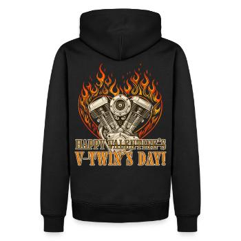 Happy V-Twin’s Day for Chopper Lovers - Men’s Premium Organic Hoodie - black - Back - Nico (187cm)