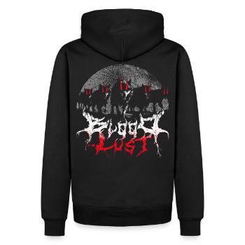 Bloodlust Wolf Pack - Männer Premium Bio Hoodie - Schwarz - Hinten - Nico (187cm)