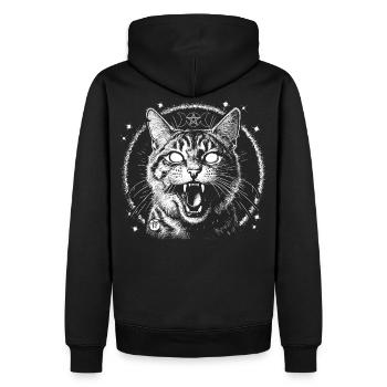 Bewitched Tabby - Männer Premium Bio Hoodie - Schwarz - Hinten - Nico (187cm)