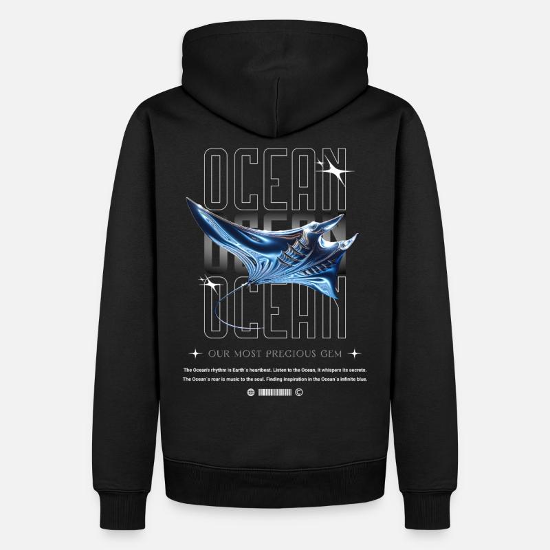 Ocean Manta Precious Treasure - Men’s Premium Organic Hoodie - black