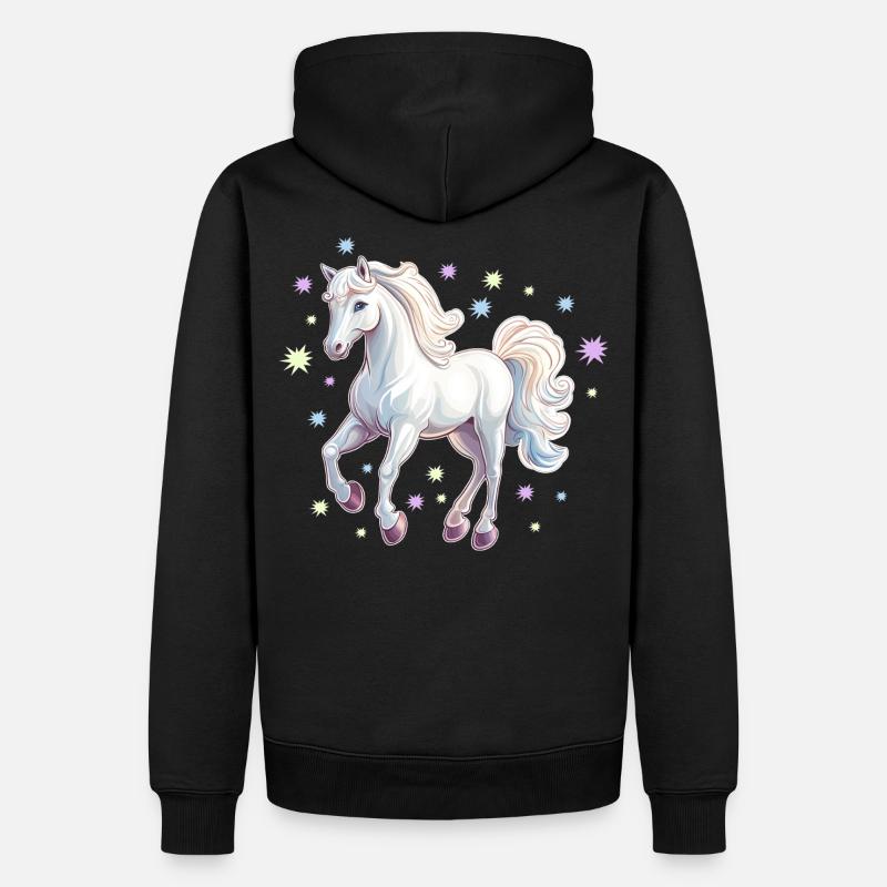 Pferd mit Sternen - Männer Premium Bio Hoodie - Schwarz