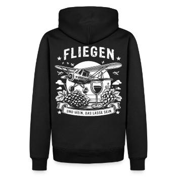 Fly and wine, let it be - Men’s Premium Organic Hoodie - black - Back - Nico (187cm)